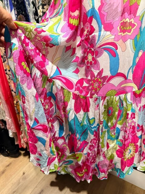 Trina Turk Floral Dress - Boho Off-Shoulder - Picture 2 of 7